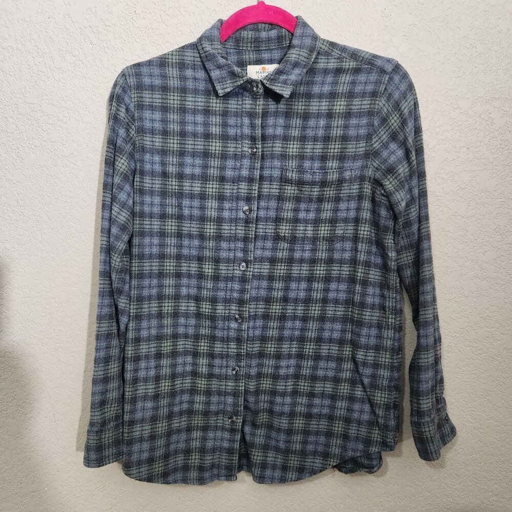 Marine Layer Shirt Small Womens Plaid Button-Up Flannel